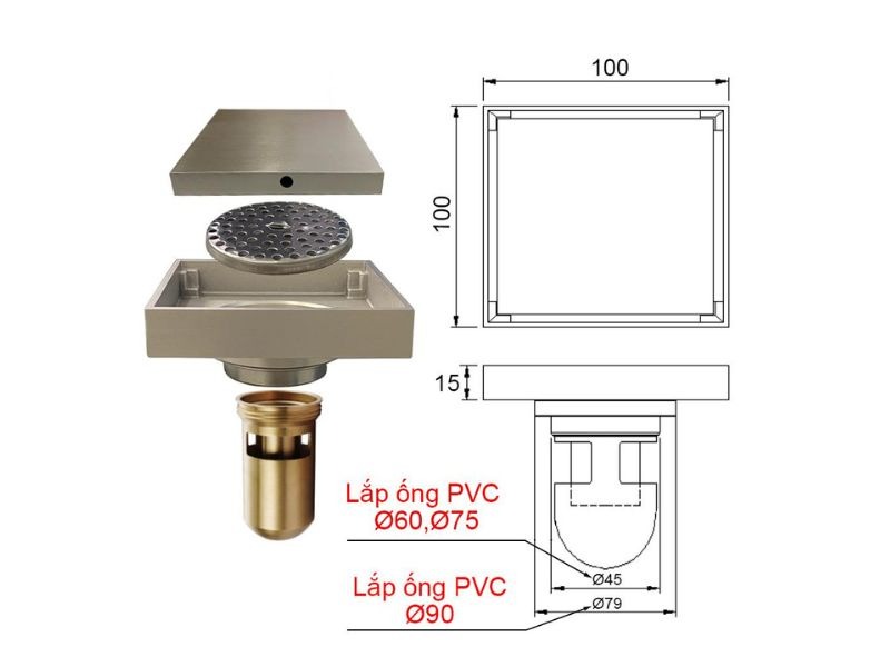 Ống thoát sàn cách âm